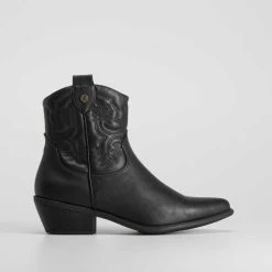 Botín De Tacón Campero Negro NYC