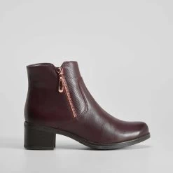 Botín De Tacón Bajo Piel COMFEET