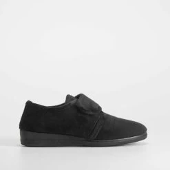 Zapatilla De Casa Negra Velcro COMFEET