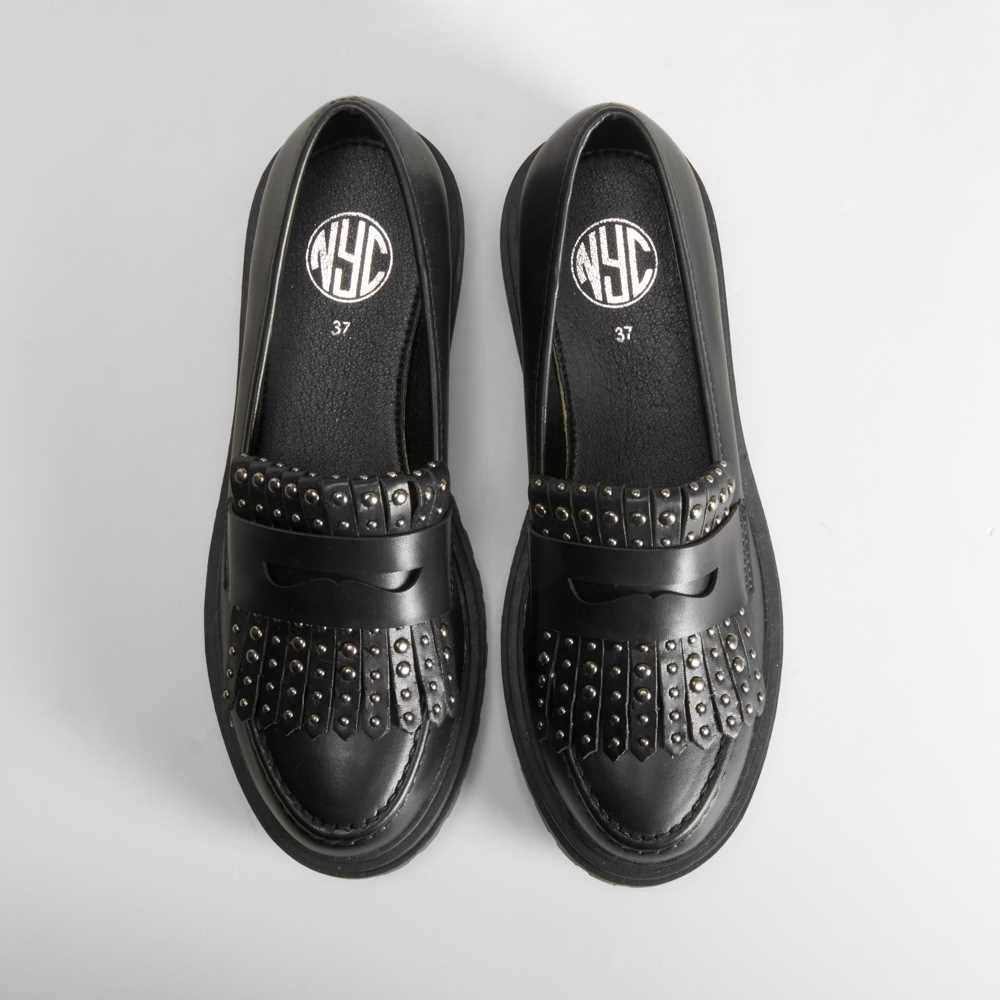 Mocasín Track Flecos Negro NYC 6 Mocasín Track Flecos Negro NYC - Imagen 4