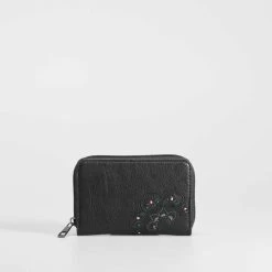 Monedero Negro Flor SENDA ROAD