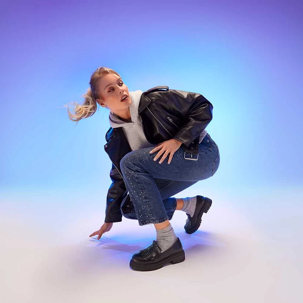 Mocasín Track Flecos Negro NYC 4 Mocasín Track Flecos Negro NYC - Imagen 2