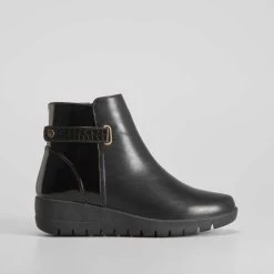 Botín Cuña Negro Charol COMFEET