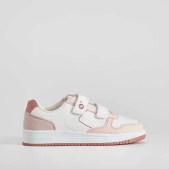 Tenis Velcro Blanco Rosa OH GIRL